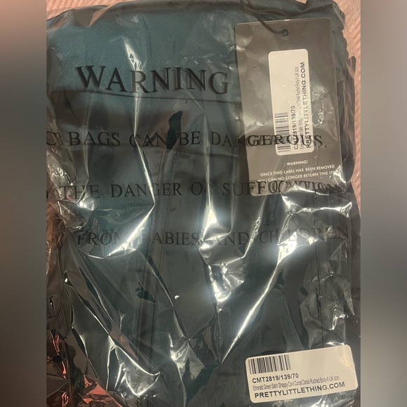 Selling my Pretty Little Thing green cowl neck corset dress. NWT. UK size 8 - Picture 7 of 8